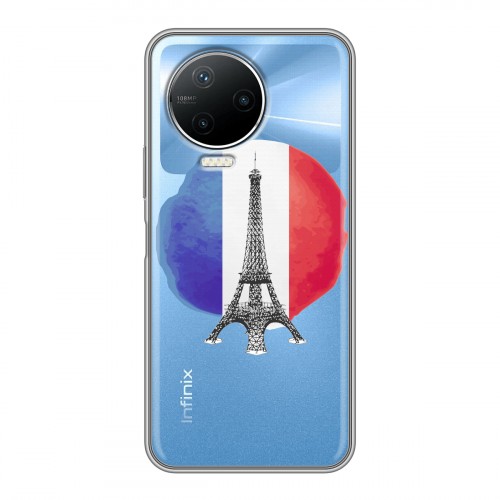 Полупрозрачный дизайнерский силиконовый чехол для Infinix Note 12 Pro Флаг Франции