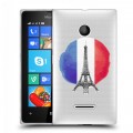 Полупрозрачный дизайнерский пластиковый чехол для Microsoft Lumia 435 Флаг Франции