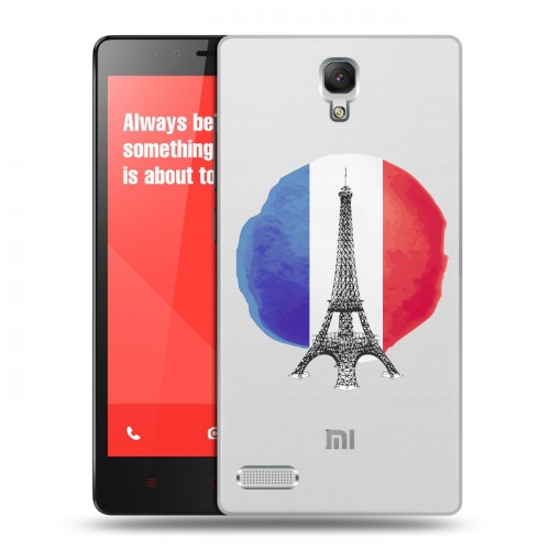 Полупрозрачный дизайнерский пластиковый чехол для Xiaomi RedMi Note Флаг Франции