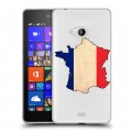 Полупрозрачный дизайнерский пластиковый чехол для Microsoft Lumia 540 Флаг Франции