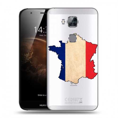 Полупрозрачный дизайнерский силиконовый чехол для Huawei G8 Флаг Франции