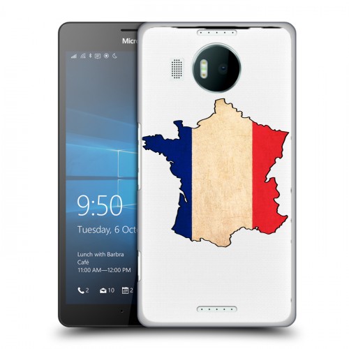 Полупрозрачный дизайнерский пластиковый чехол для Microsoft Lumia 950 XL Флаг Франции