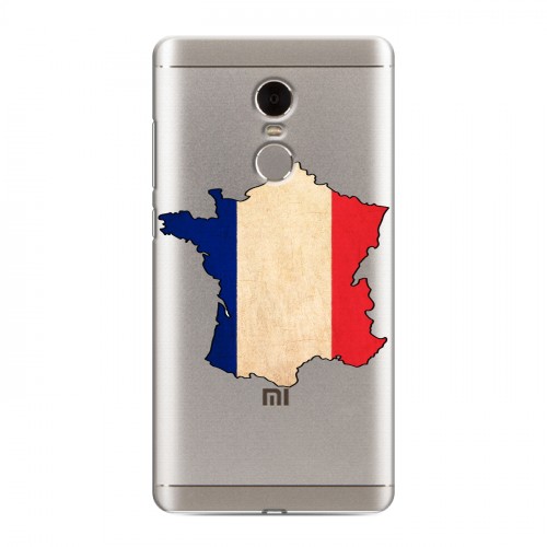 Полупрозрачный дизайнерский пластиковый чехол для Xiaomi RedMi Note 4 Флаг Франции