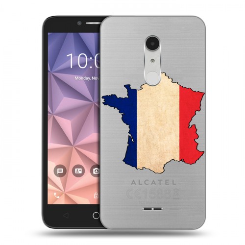 Полупрозрачный дизайнерский пластиковый чехол для Alcatel A3 XL Флаг Франции