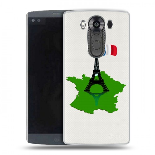 Полупрозрачный дизайнерский пластиковый чехол для LG V10 Флаг Франции