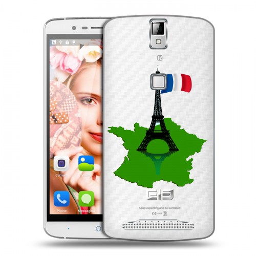 Полупрозрачный дизайнерский пластиковый чехол для Elephone P8000 Флаг Франции