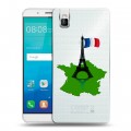 Полупрозрачный дизайнерский пластиковый чехол для Huawei ShotX Флаг Франции