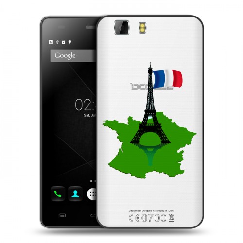 Полупрозрачный дизайнерский силиконовый чехол для Doogee X5 Флаг Франции