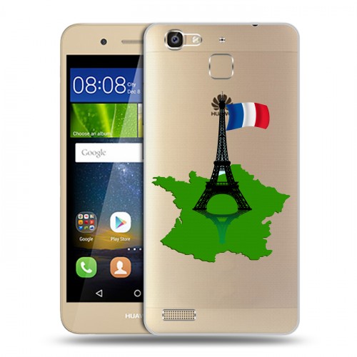 Полупрозрачный дизайнерский пластиковый чехол для Huawei GR3 Флаг Франции
