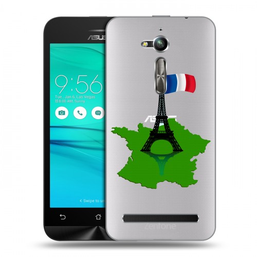 Полупрозрачный дизайнерский пластиковый чехол для ASUS ZenFone Go ZB500KL Флаг Франции