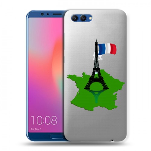 Полупрозрачный дизайнерский пластиковый чехол для Huawei Honor View 10 Флаг Франции