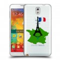 Полупрозрачный дизайнерский пластиковый чехол для Samsung Galaxy Note 3 Флаг Франции