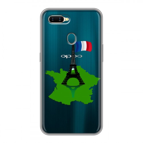 Полупрозрачный дизайнерский силиконовый чехол для OPPO AX7 Флаг Франции