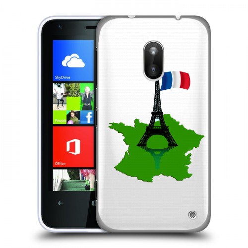 Полупрозрачный дизайнерский пластиковый чехол для Nokia Lumia 620 Флаг Франции