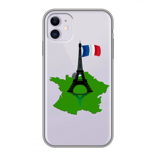 Полупрозрачный дизайнерский пластиковый чехол для Iphone 11 Флаг Франции