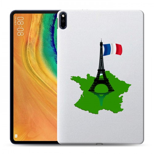 Полупрозрачный дизайнерский силиконовый с усиленными углами чехол для Huawei MatePad Pro Флаг Франции