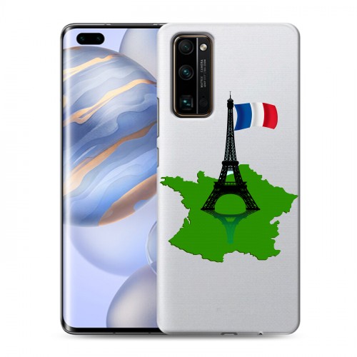 Полупрозрачный дизайнерский пластиковый чехол для Huawei Honor 30 Pro Флаг Франции