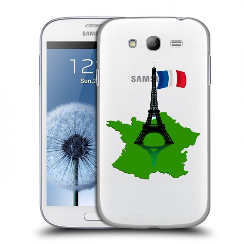 Полупрозрачный дизайнерский пластиковый чехол для Samsung Galaxy Grand Флаг Франции