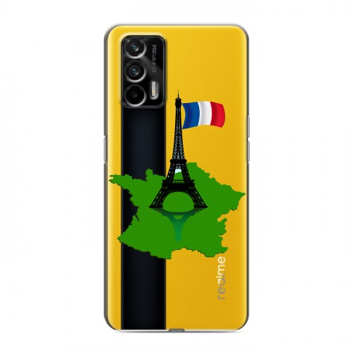 Полупрозрачный дизайнерский пластиковый чехол для Realme GT Флаг Франции