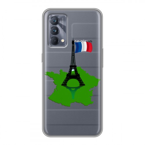 Полупрозрачный дизайнерский пластиковый чехол для Realme GT Master Edition Флаг Франции