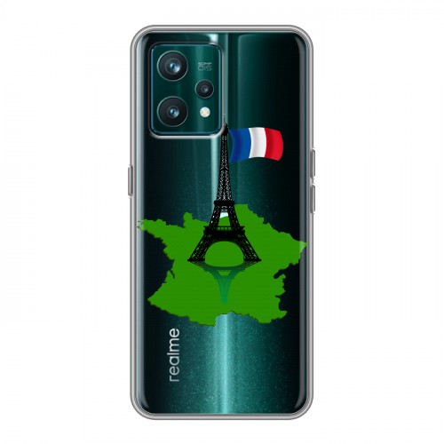 Полупрозрачный дизайнерский пластиковый чехол для Realme 9 Pro Plus Флаг Франции
