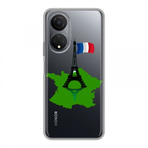 Полупрозрачный дизайнерский силиконовый чехол для Huawei Honor X7 Флаг Франции