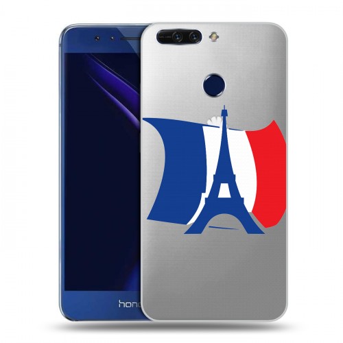 Полупрозрачный дизайнерский пластиковый чехол для Huawei Honor 8 Pro Флаг Франции
