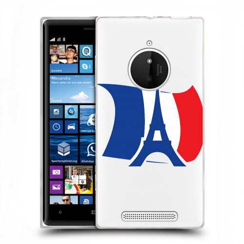 Полупрозрачный дизайнерский пластиковый чехол для Nokia Lumia 830 Флаг Франции