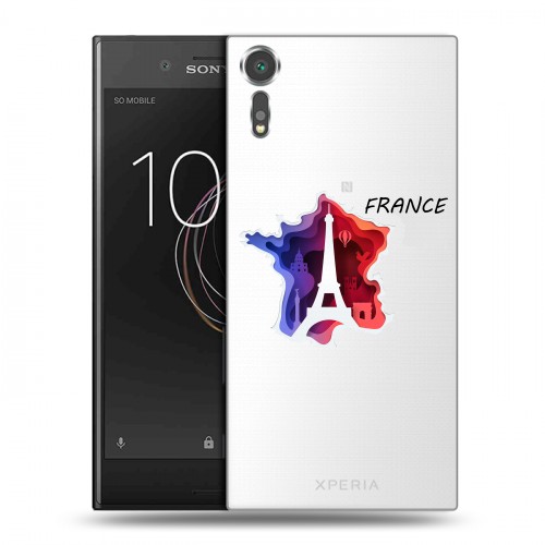 Полупрозрачный дизайнерский пластиковый чехол для Sony Xperia XZs Флаг Франции