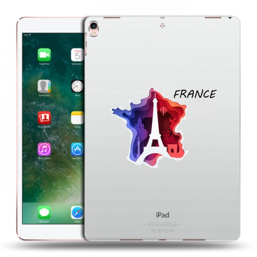 Полупрозрачный дизайнерский пластиковый чехол для Ipad Pro 10.5 Флаг Франции