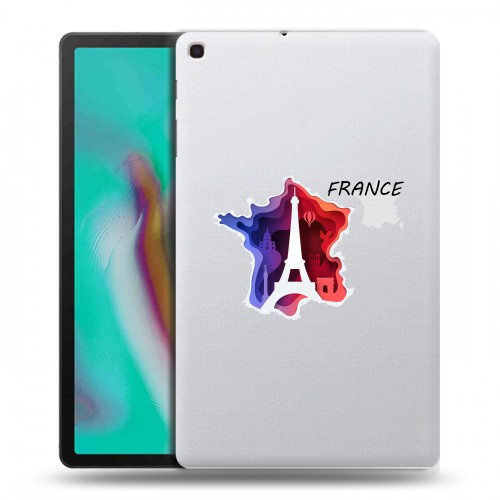 Полупрозрачный дизайнерский пластиковый чехол для Samsung Galaxy Tab A 10.1 (2019) Флаг Франции