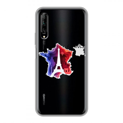 Полупрозрачный дизайнерский пластиковый чехол для Huawei Y9s Флаг Франции