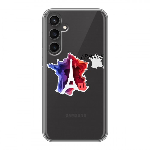 Полупрозрачный дизайнерский силиконовый чехол для Samsung Galaxy S23 FE Флаг Франции