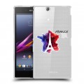 Полупрозрачный дизайнерский пластиковый чехол для Sony Xperia Z Ultra  Флаг Франции