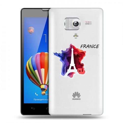 Полупрозрачный дизайнерский силиконовый чехол для Huawei Honor 3 Флаг Франции