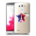 Полупрозрачный дизайнерский пластиковый чехол для LG G3 (Dual-LTE) Флаг Франции