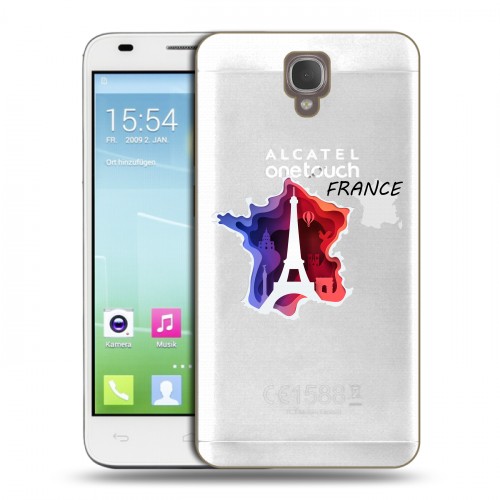Полупрозрачный дизайнерский пластиковый чехол для Alcatel One Touch Idol 2 S Флаг Франции