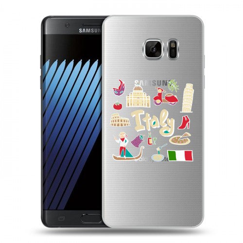 Полупрозрачный дизайнерский пластиковый чехол для Samsung Galaxy Note 7 Флаг Италии
