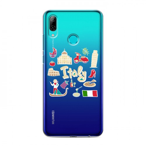 Полупрозрачный дизайнерский пластиковый чехол для Huawei P Smart (2019) Флаг Италии