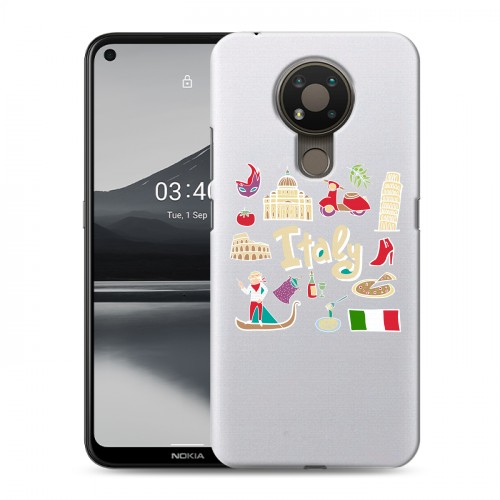 Полупрозрачный дизайнерский пластиковый чехол для Nokia 3.4 Флаг Италии