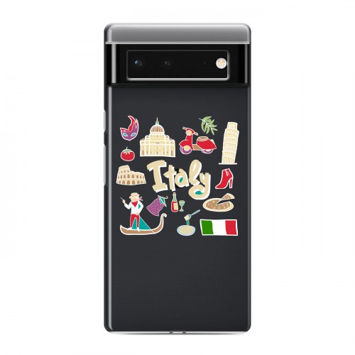 Полупрозрачный дизайнерский силиконовый с усиленными углами чехол для Google Pixel 6 Флаг Италии