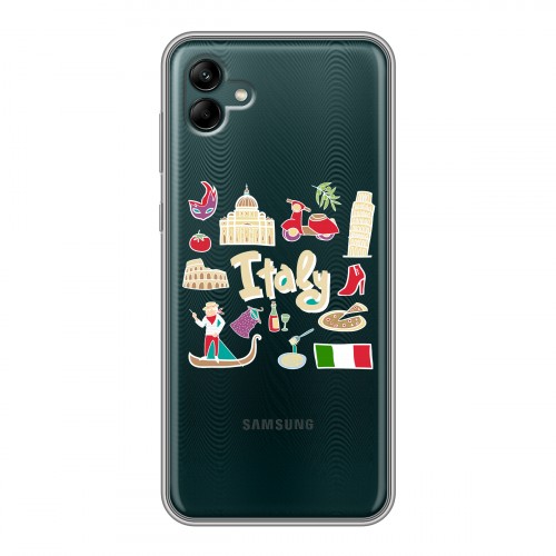 Полупрозрачный дизайнерский силиконовый с усиленными углами чехол для Samsung Galaxy A04 Флаг Италии