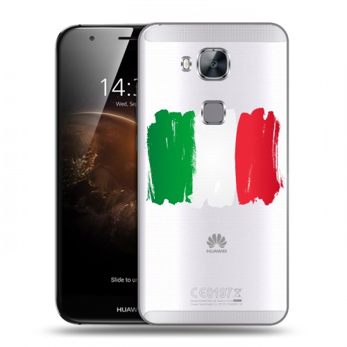 Полупрозрачный дизайнерский пластиковый чехол для Huawei G8 Флаг Италии