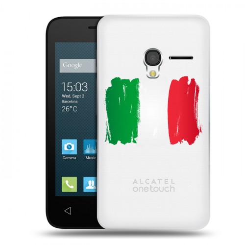 Полупрозрачный дизайнерский пластиковый чехол для Alcatel One Touch Pixi 3 (4.0) Флаг Италии