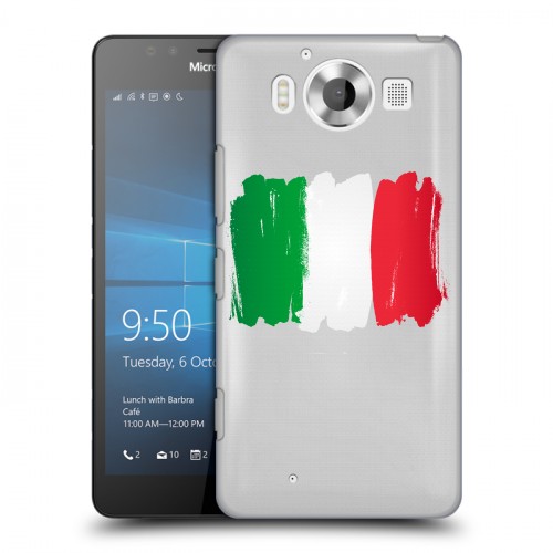 Полупрозрачный дизайнерский пластиковый чехол для Microsoft Lumia 950 Флаг Италии