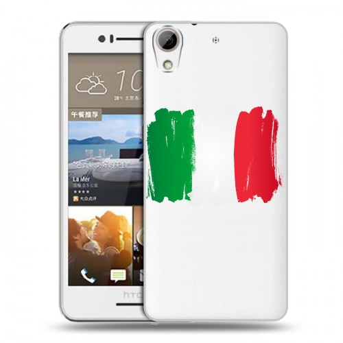 Полупрозрачный дизайнерский пластиковый чехол для HTC Desire 728 Флаг Италии