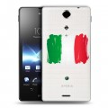 Полупрозрачный дизайнерский пластиковый чехол для Sony Xperia TX Флаг Италии