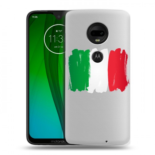 Полупрозрачный дизайнерский пластиковый чехол для Motorola Moto G7 Флаг Италии