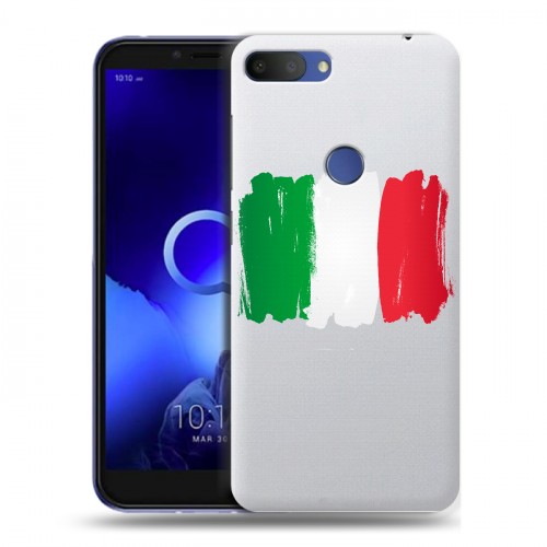 Полупрозрачный дизайнерский пластиковый чехол для Alcatel 1S (2019) Флаг Италии