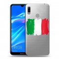 Полупрозрачный дизайнерский пластиковый чехол для Huawei Y6 (2019) Флаг Италии